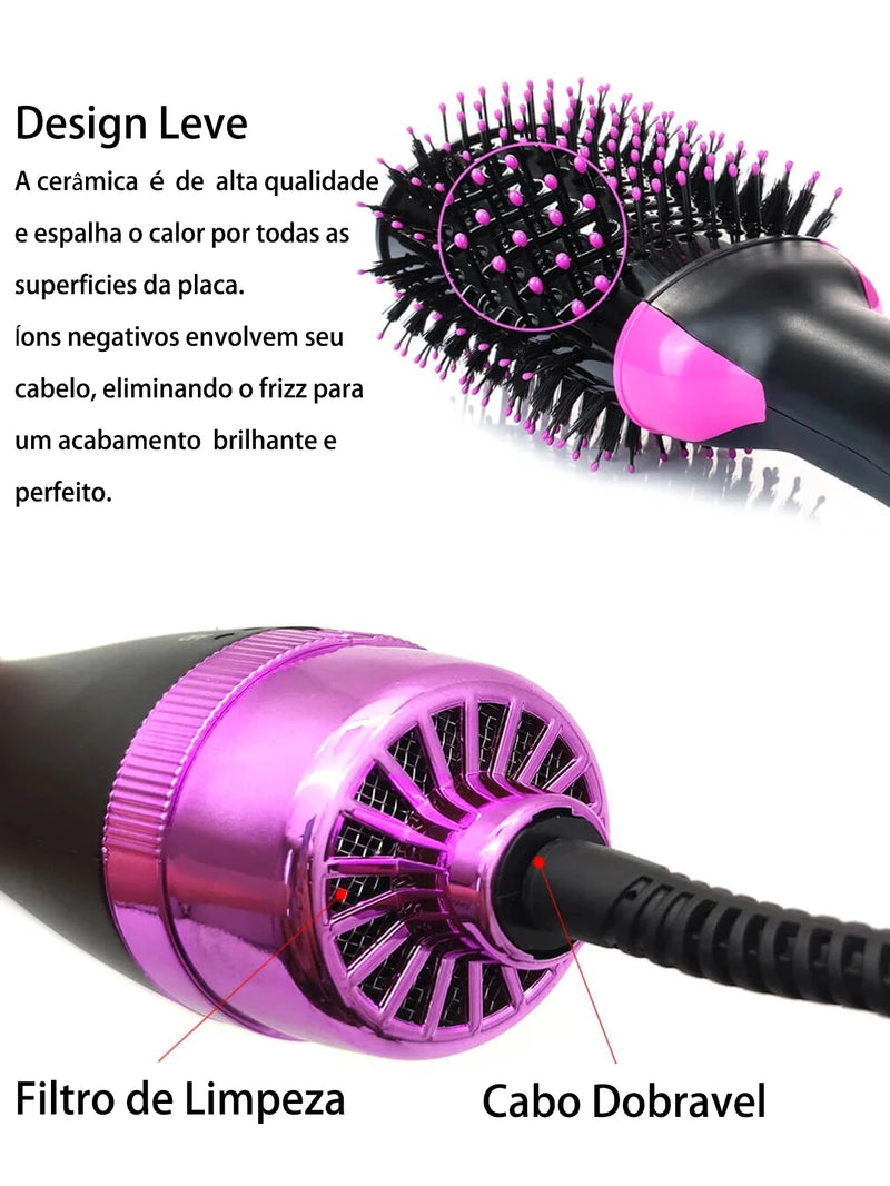 Escova Secadora Profissional Seca e Alisa o Cabelo Modelo Design Ergonômico