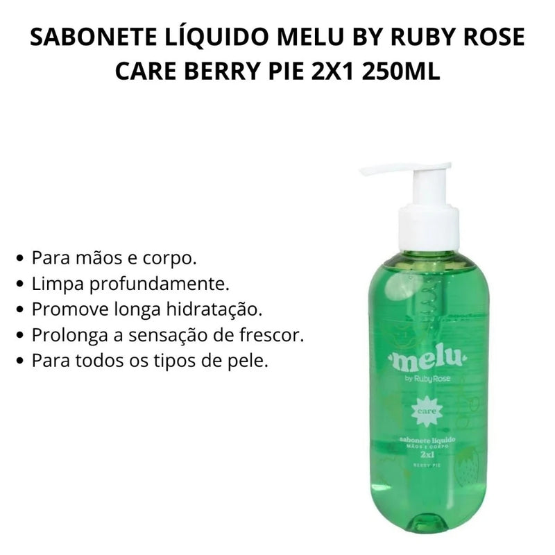 Sabonete Liquido 2x1 Mãos E Corpo Care Melu Ruby Rose