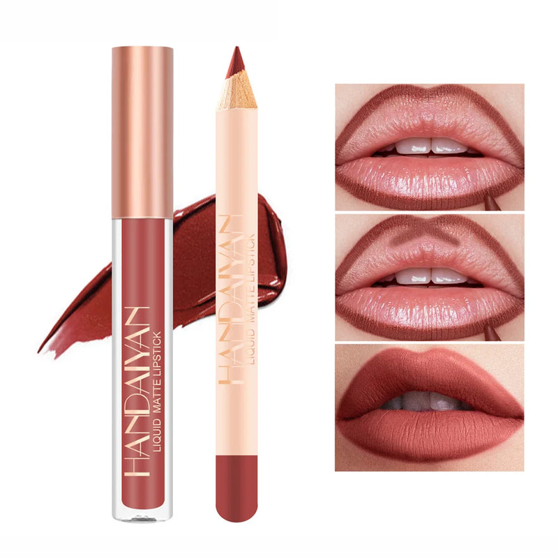 Conjunto de Batom Líquido Fosco Lipgloss